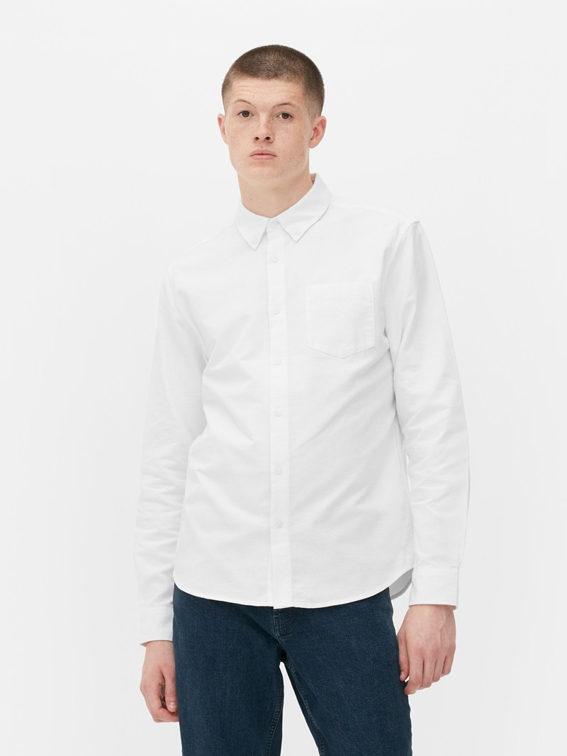 Camisas Primark The Stronghold ButtonDown Oxford Hombre Blancas | 9675MGKWU