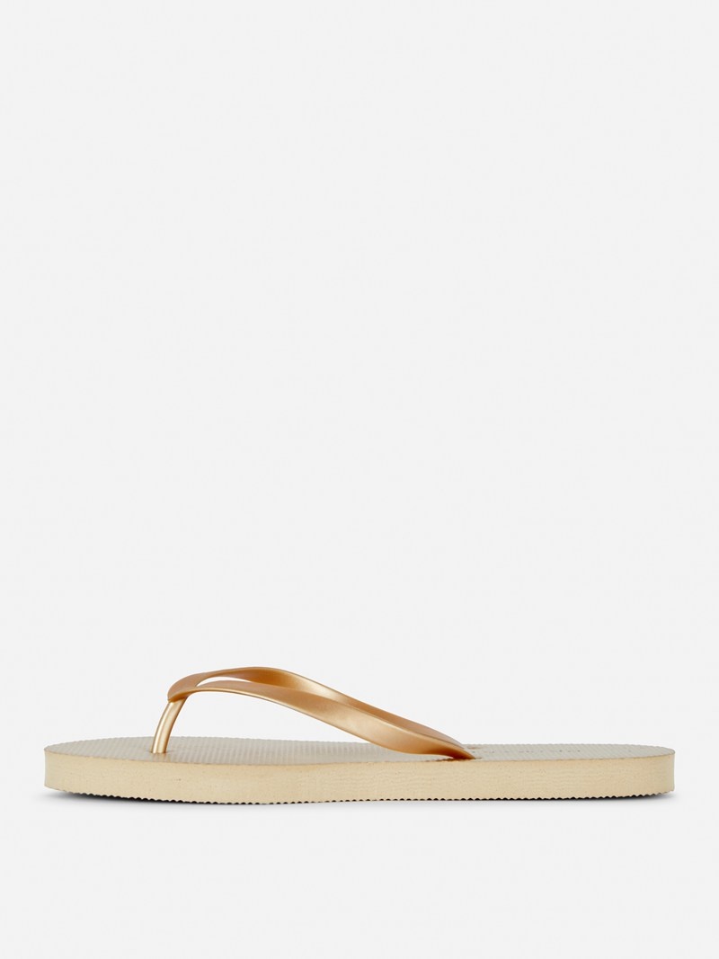 Chanclas Primark Essential Flip Flops Mujer Doradas | 1064MHEQG