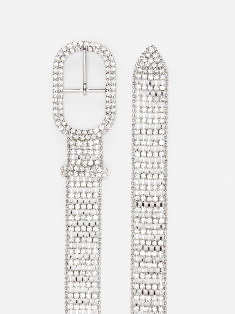 Cinturones Primark Diamanté Embellished Mujer Plateadas | 0524YEDPL