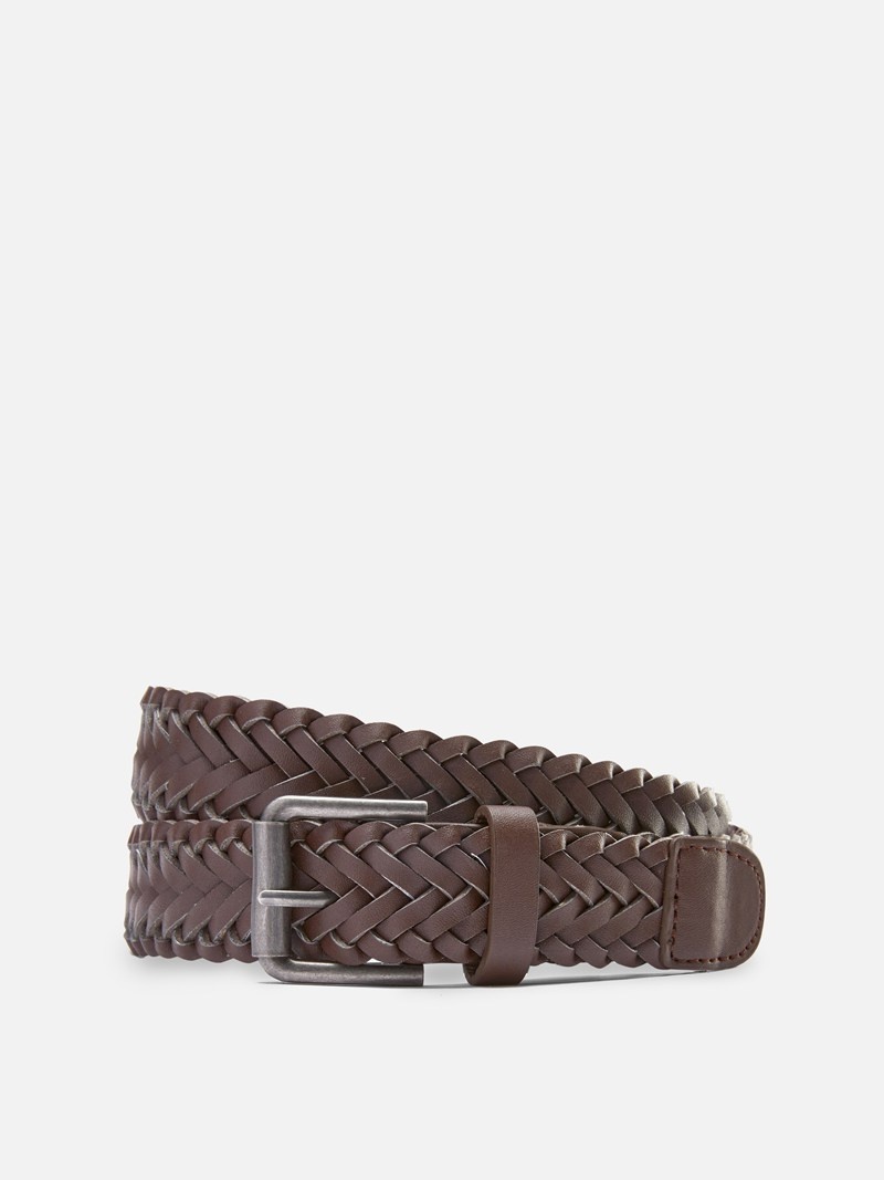 Cinturones Primark Square Hebilla Braided Hombre Marrones | 2954AVZOS