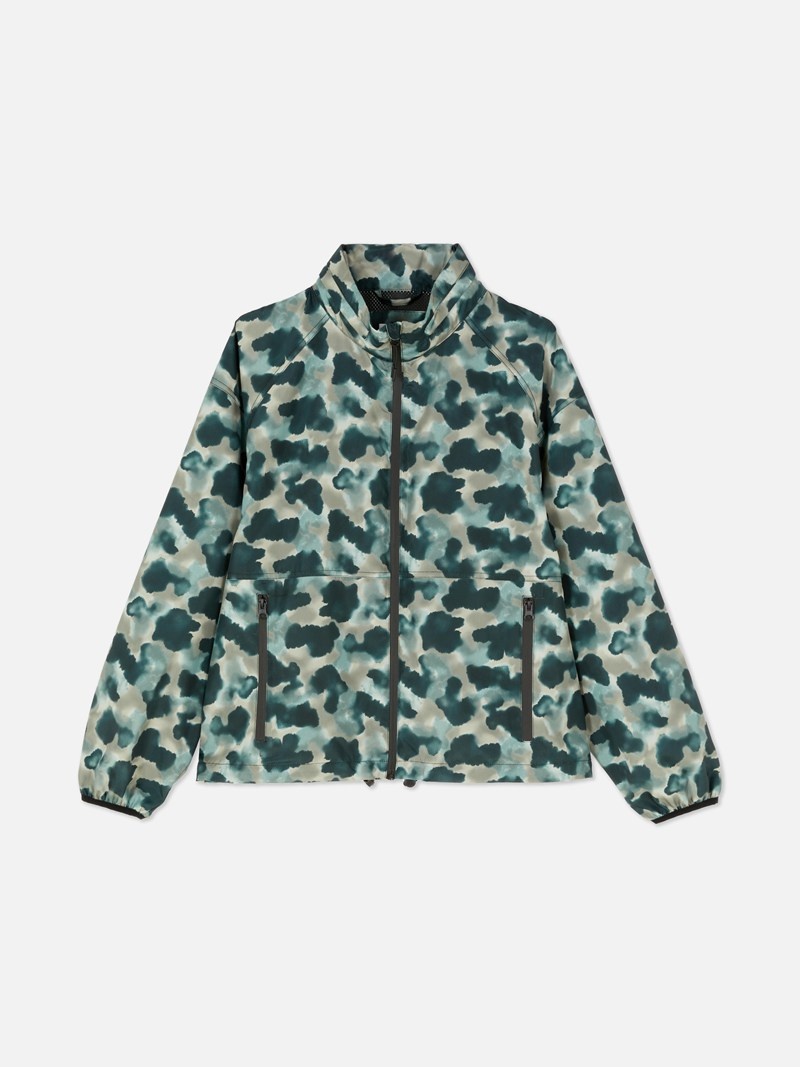 Equipo De Gimnasio Primark Camo Performance Jacket Mujer Verde Oscuro | 7802ONYJA