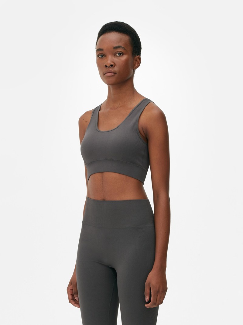 Equipo De Gimnasio Primark Gray Seamfree Sports Bra Mujer Gris Oscuro | 7496VSNLR