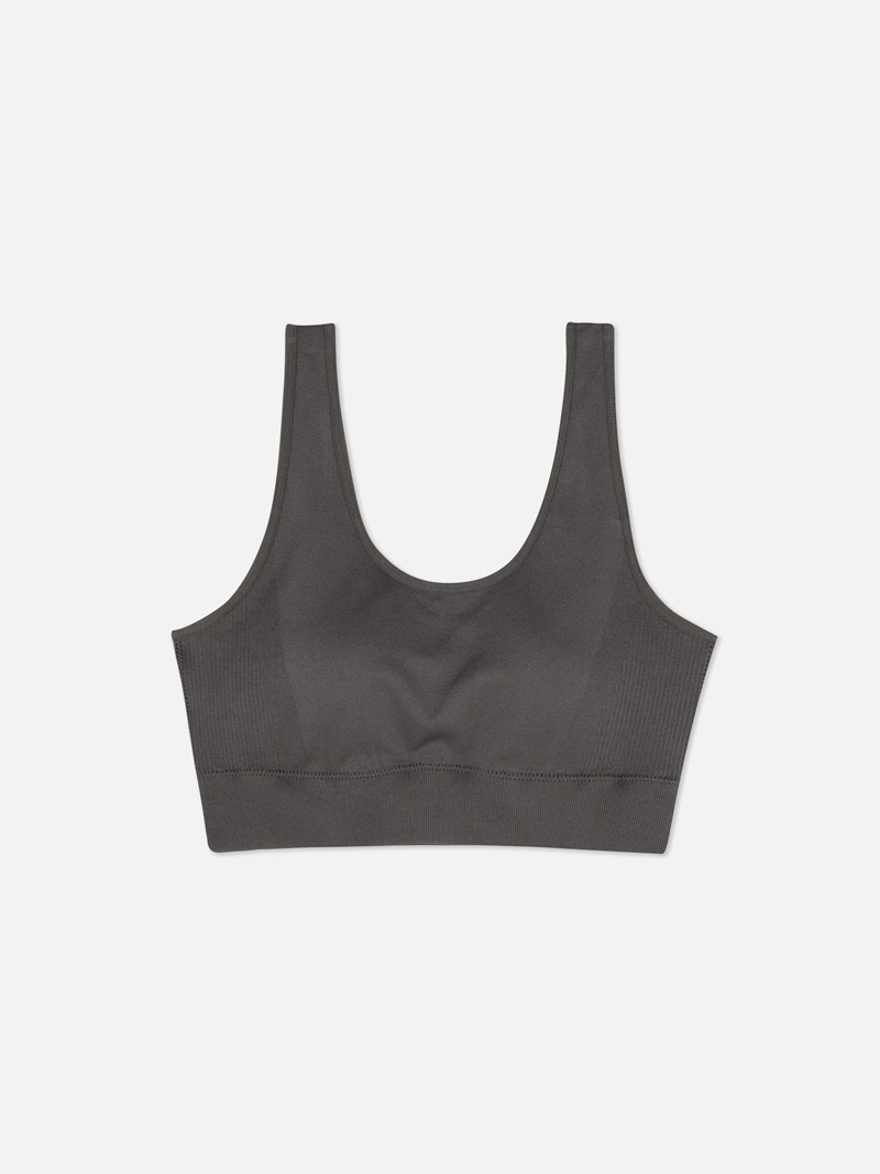 Equipo De Gimnasio Primark Gray Seamfree Sports Bra Mujer Gris Oscuro | 7496VSNLR