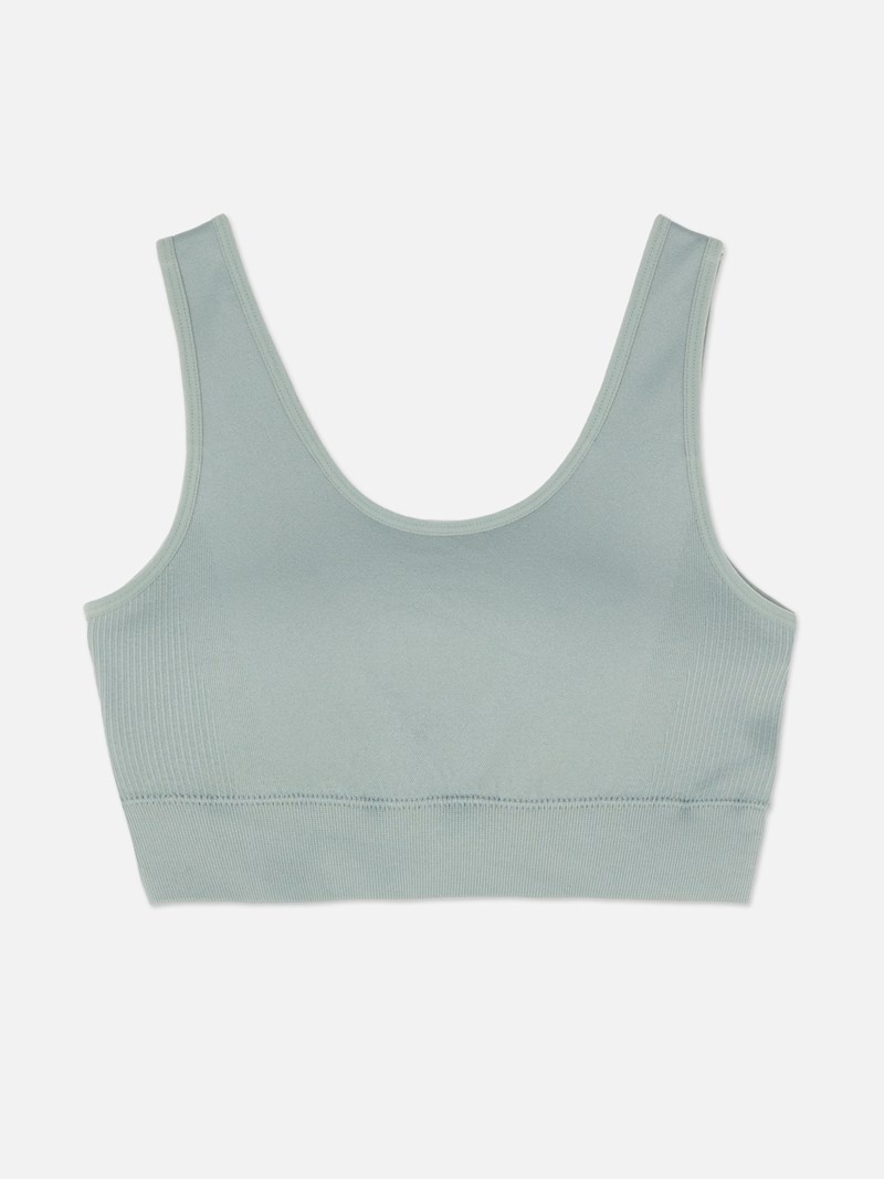 Equipo De Gimnasio Primark Gray Seamfree Sports Bra Mujer Verde Claro | 1296VHIGJ