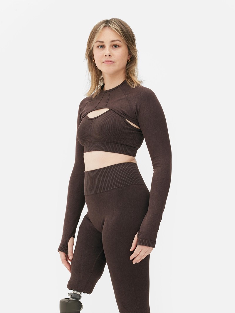 Equipo De Gimnasio Primark Performance Bolero Shrug Mujer Chocolate | 2534AQNYF