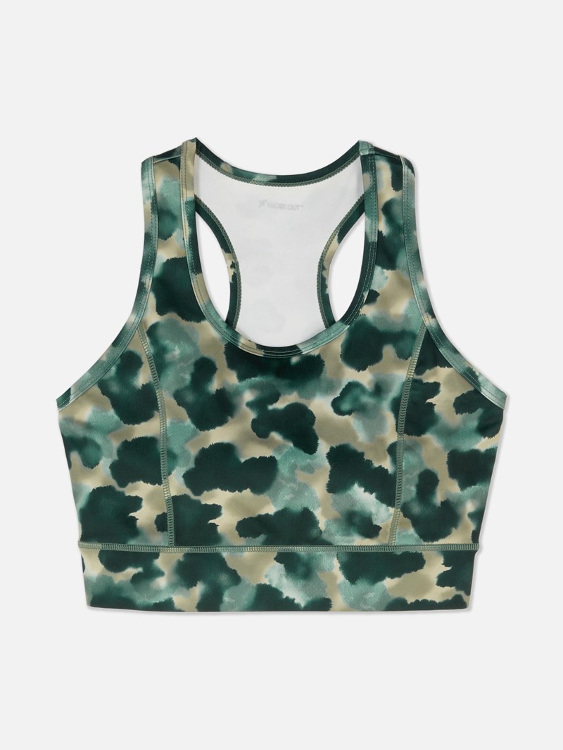 Equipo De Gimnasio Primark Performance Printed Crop Mujer Verde | 7519SYDAK