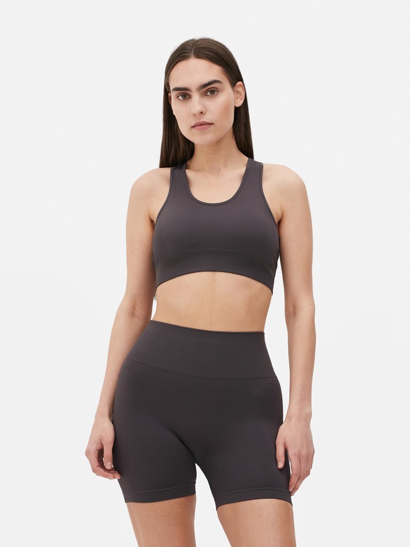 Equipo De Gimnasio Primark Performance Racerback Crop Mujer Gris Oscuro | 0862IYDFM