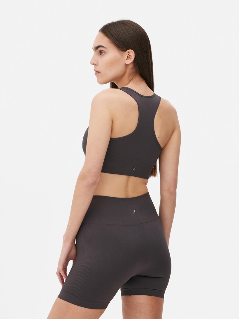 Equipo De Gimnasio Primark Performance Racerback Crop Mujer Gris Oscuro | 0862IYDFM