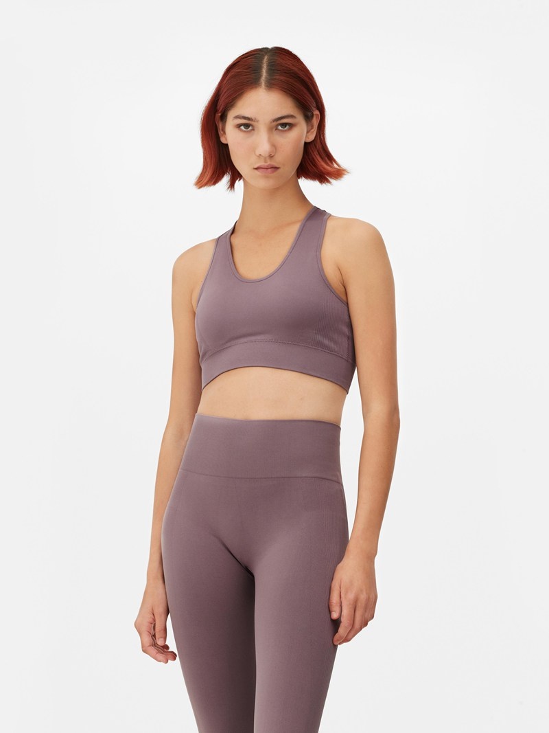 Equipo De Gimnasio Primark Performance Racerback Crop Mujer Moradas Claro | 5619SHVEI