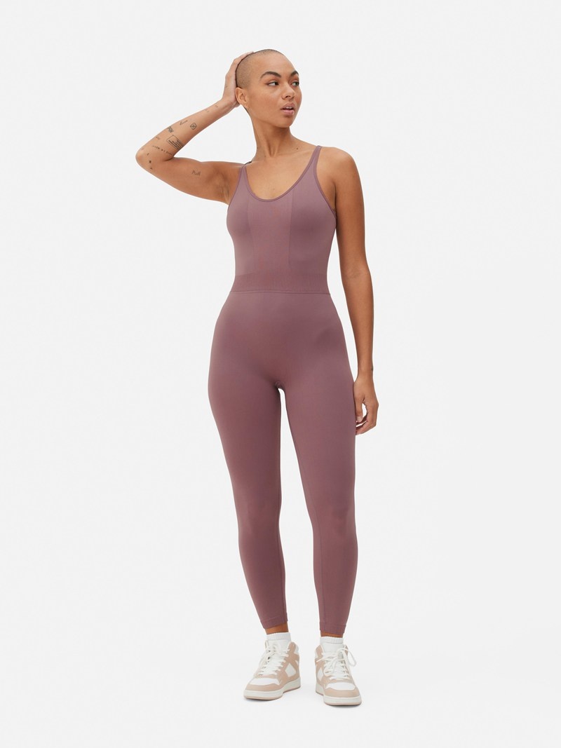 Equipo De Gimnasio Primark Performance Racerback Unitard Mujer Rosas | 9162PNEJV