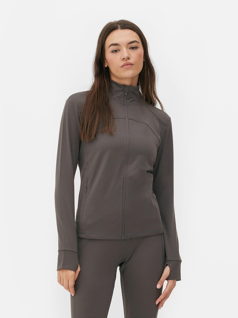 Equipo De Gimnasio Primark Zip Performance Jacket Mujer Gris | 9046UHIOQ