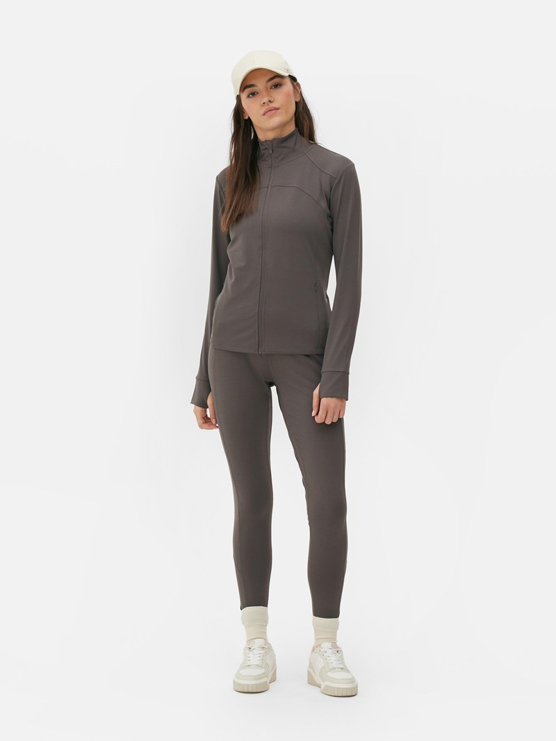 Equipo De Gimnasio Primark Zip Performance Jacket Mujer Gris | 9046UHIOQ