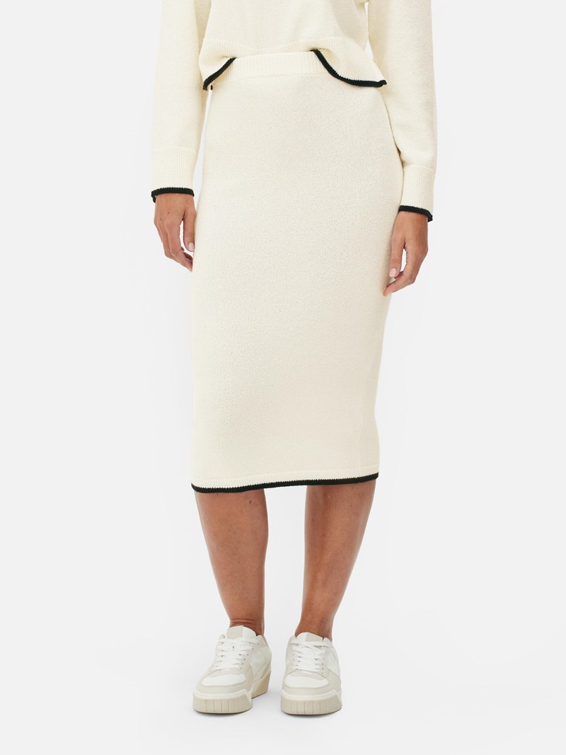 Falda Primark Bouclé Knit Midi Mujer Blancas | 5892TIFDP