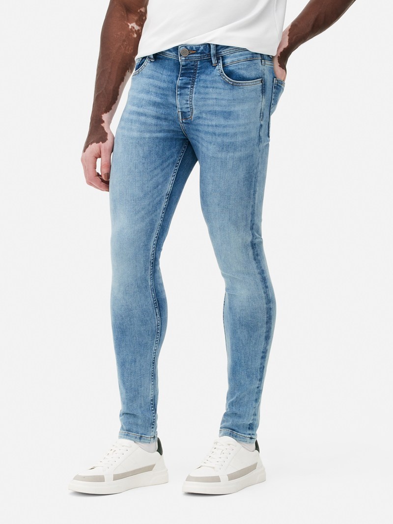 Jeans Primark Flaco Fit Hombre Azules | 8613HLXCW