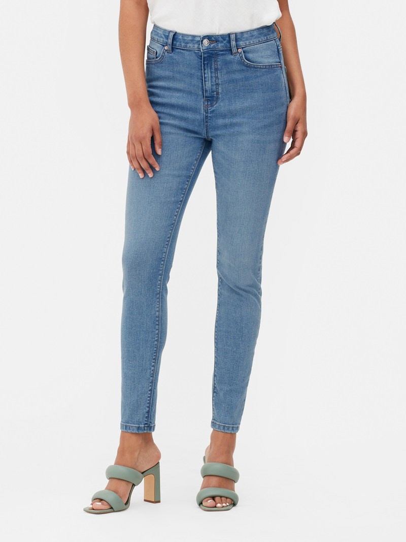 Jeans Primark High Cintura Flaco Mujer Azules | 2137LUEHD