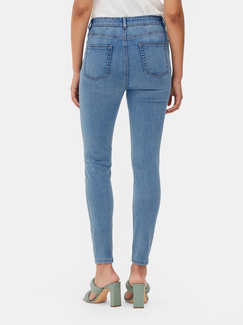 Jeans Primark High Cintura Flaco Mujer Azules | 2137LUEHD