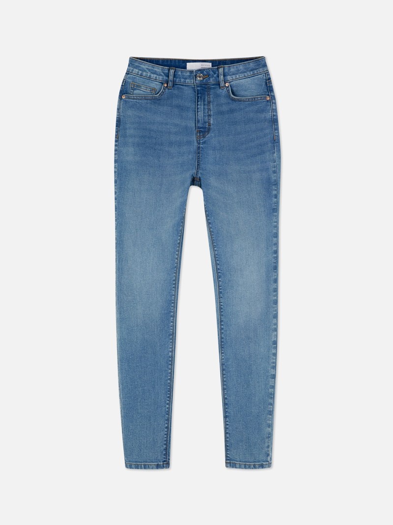 Jeans Primark High Cintura Flaco Mujer Azules | 2137LUEHD