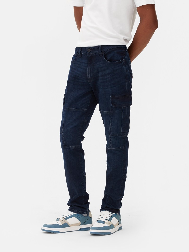 Jeans Primark Slim Fit Cargo Hombre Azules Oscuro | 9061GFCXQ