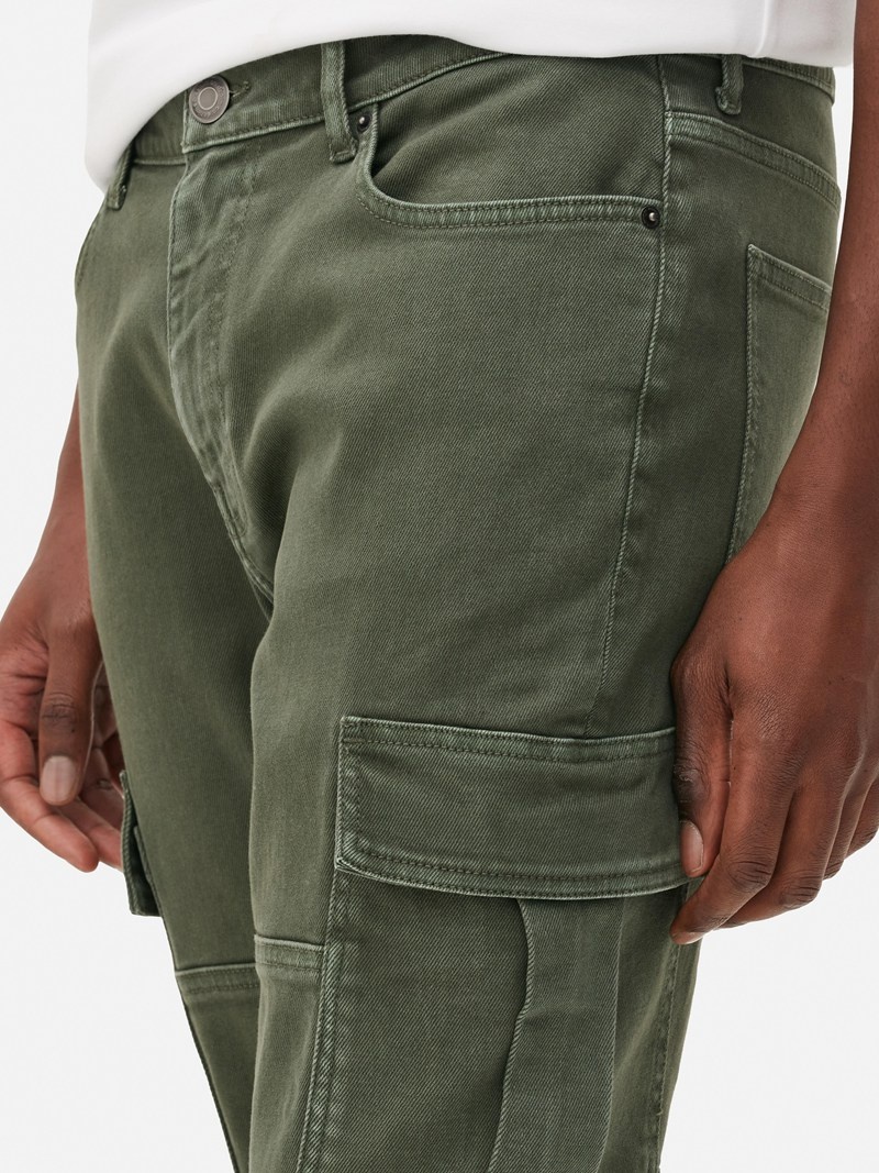 Jeans Primark Slim Fit Cargo Hombre Verde Oliva | 6804BDXKF