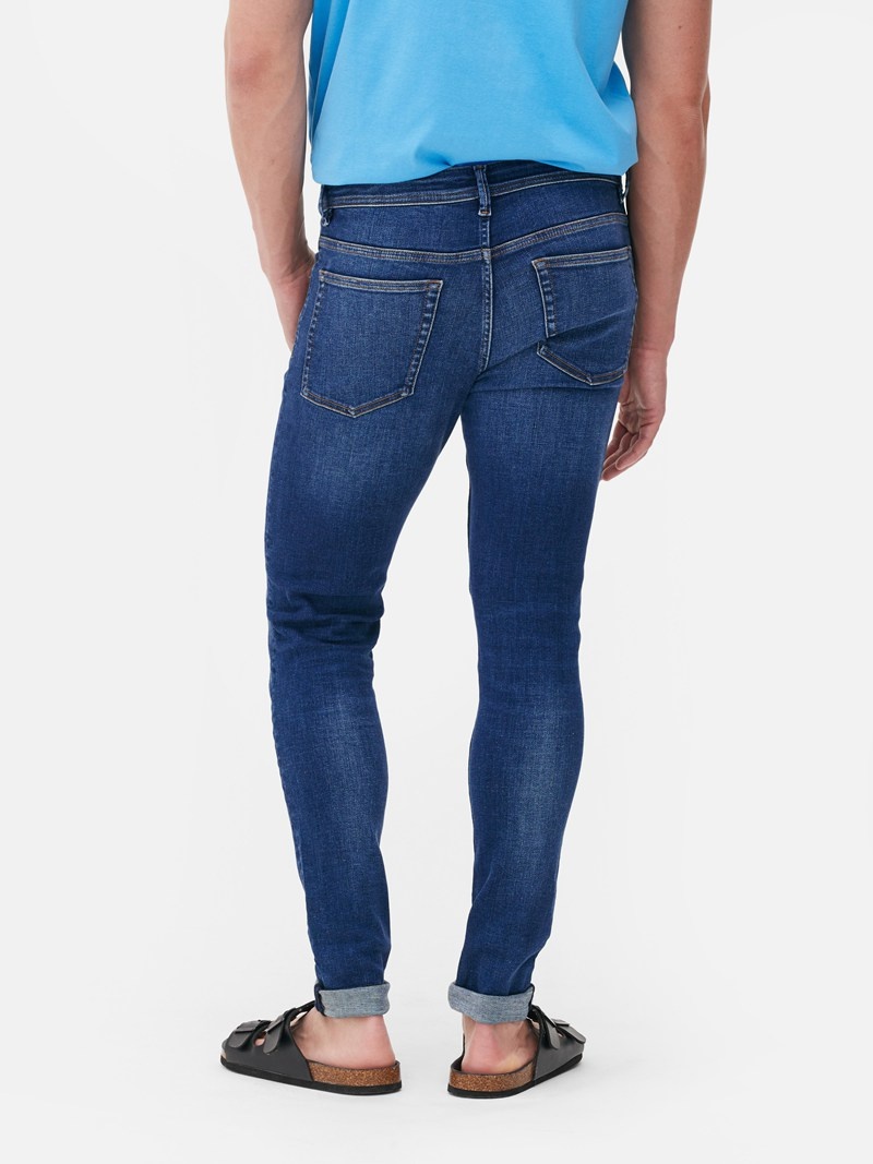 Jeans Primark Stretch Fit Flaco Hombre Azules Oscuro | 2430VTIPF