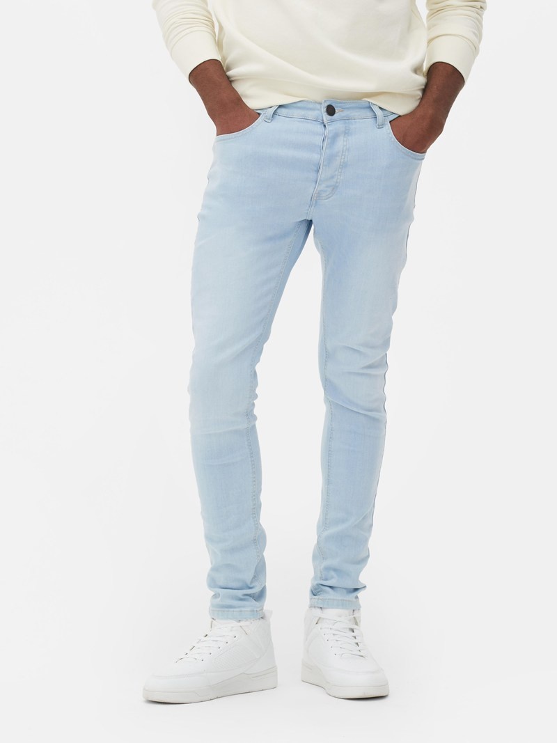 Jeans Primark Stretch Flaco Hombre Azules Claro | 7386GWYDR