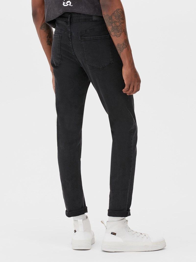 Jeans Primark Stretch Flaco Hombre Negras | 3194MZVLG