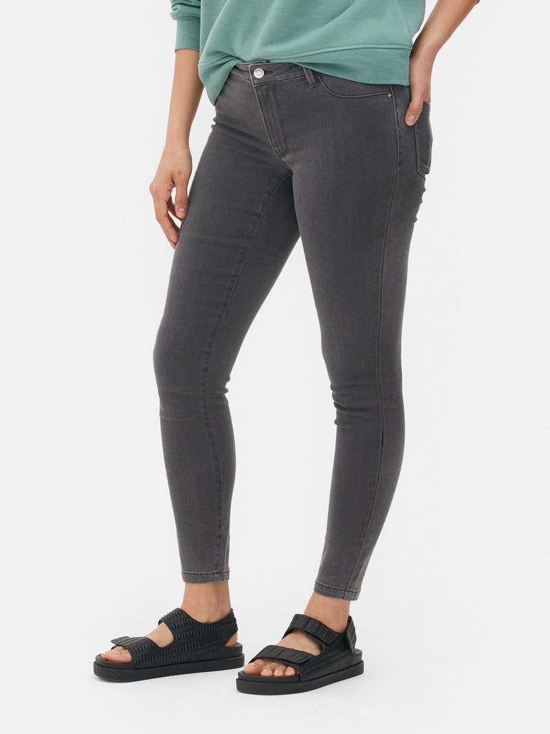 Jeans Primark Stretch Flaco Mujer Gris | 4915HGTUN