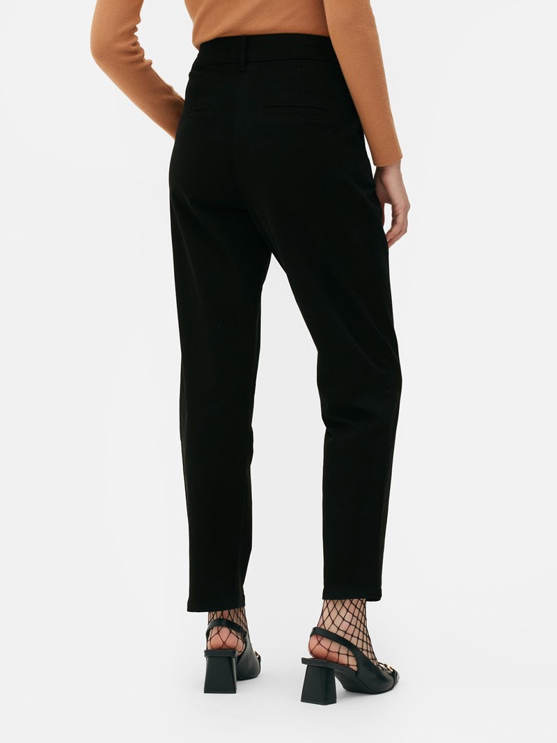 Jeans Primark Tapered Fit Chinos Mujer Negras | 4237MIJSO