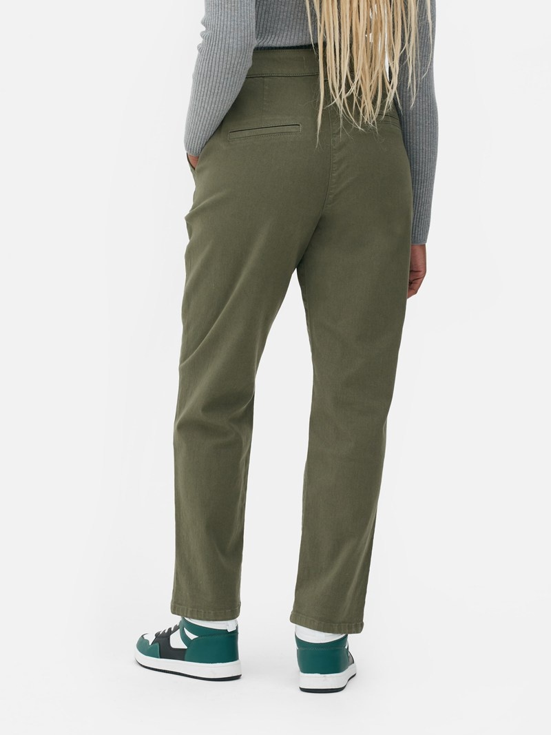 Jeans Primark Tapered Fit Chinos Mujer Verde Oliva | 3167JASUZ