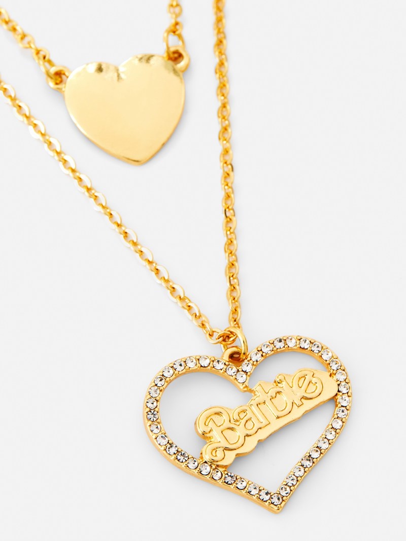 Joyería Primark Barbie The Movie Layered Heart Necklace Mujer Amarillo | 6549RHVYT