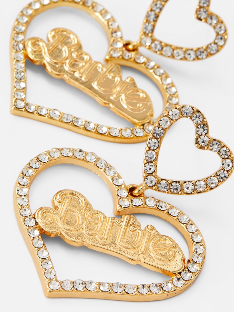 Joyería Primark Barbie The Movie Rhinestone Heart Drop Earrings Mujer Amarillo | 2013LYIHE