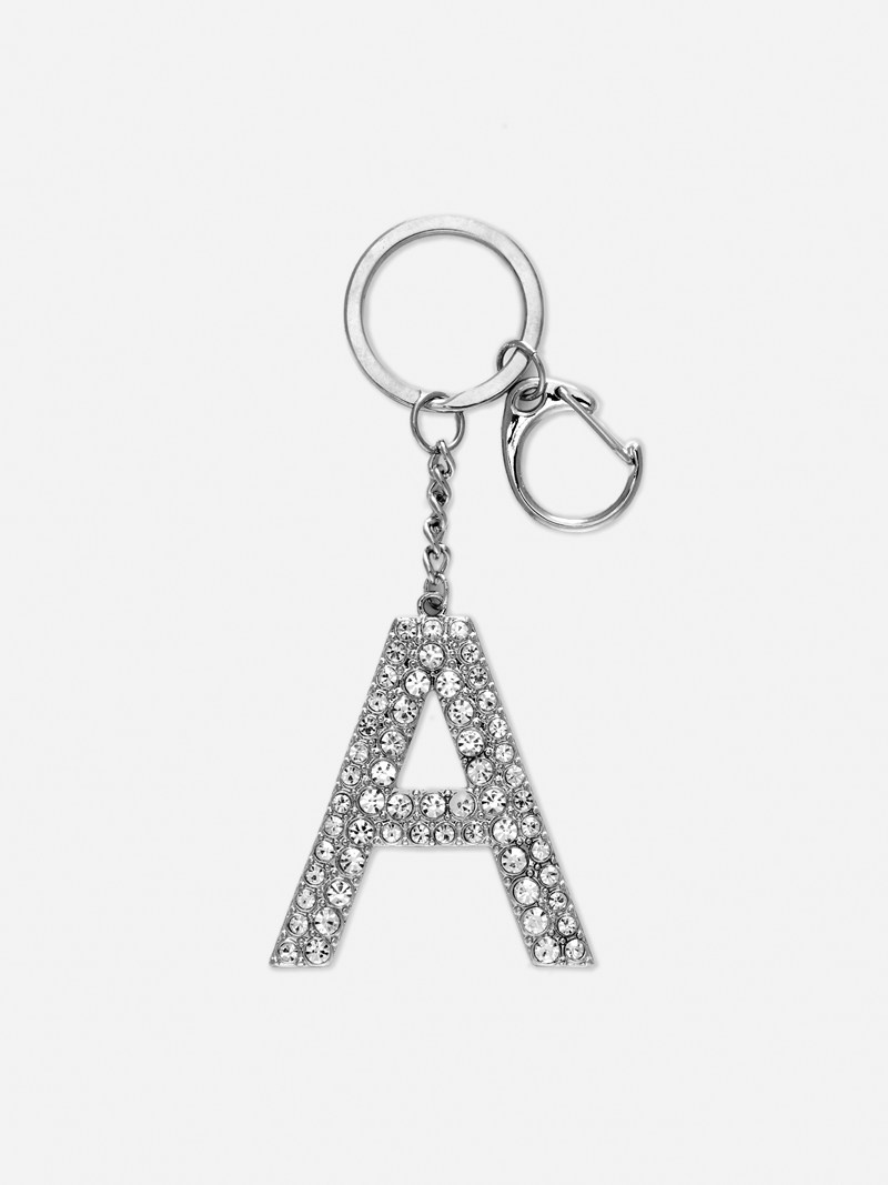 Joyería Primark Rhinestone Initial Keyring Mujer Gris | 4621TDWBM