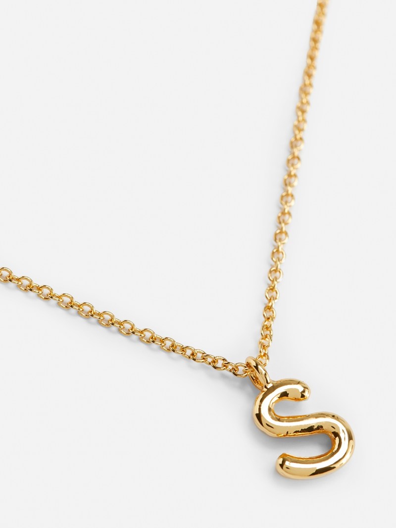 Joyería Primark The Edit Initial Pendant Necklace Mujer Amarillo | 4379ZPBRI