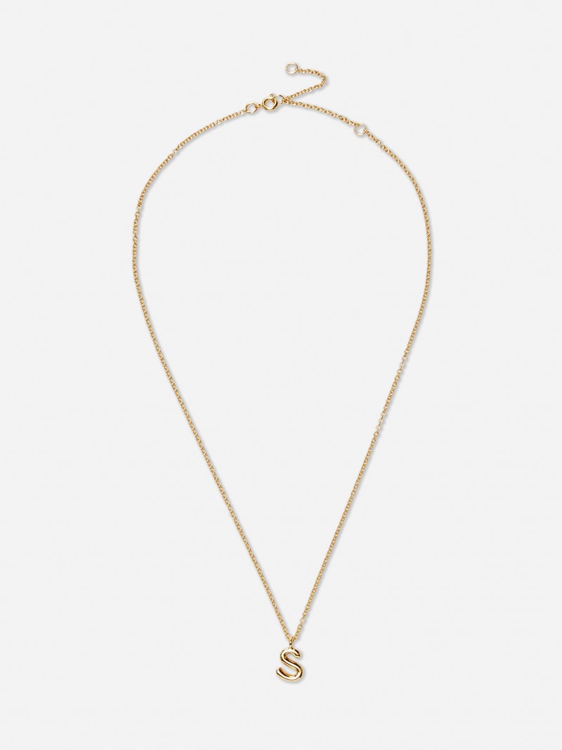 Joyería Primark The Edit Initial Pendant Necklace Mujer Amarillo | 4379ZPBRI