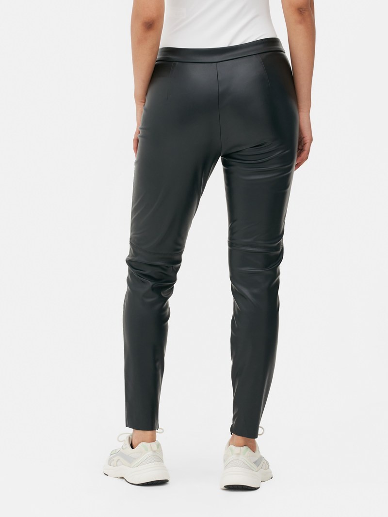 Leggins Primark Faux Cuero Flaco Mujer Negras | 4215WLJOV