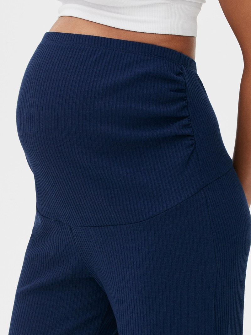 Leggins Primark Maternity Acanalado Anchos Leg Mujer Azul Marino | 9530LEWZG