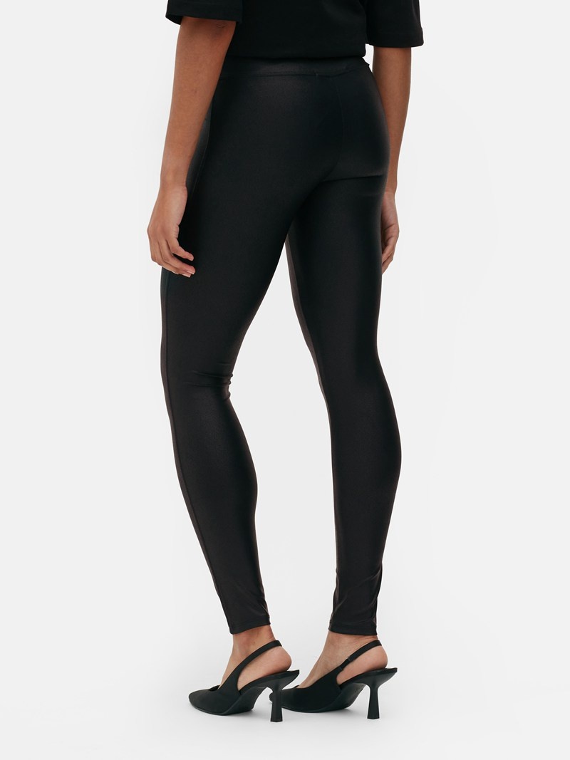 Leggins Primark Wet Look High Cintura Mujer Negras | 7062SJOMN