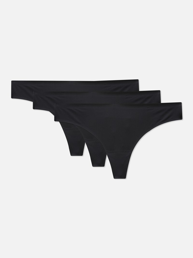 Lencería Primark 3Pack Invisible Thongs Mujer Negras | 7189UFOSL