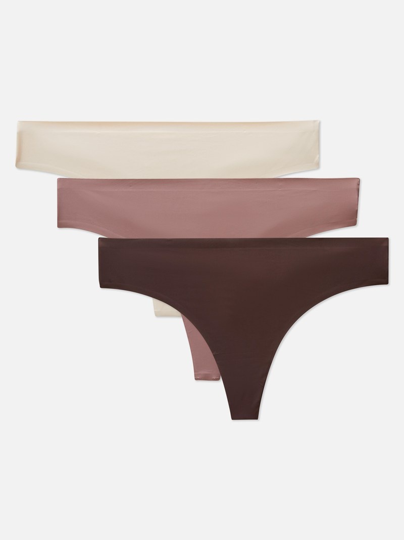 Lencería Primark 3Pack Invisible Thongs Mujer Beige | 8027ARIKT