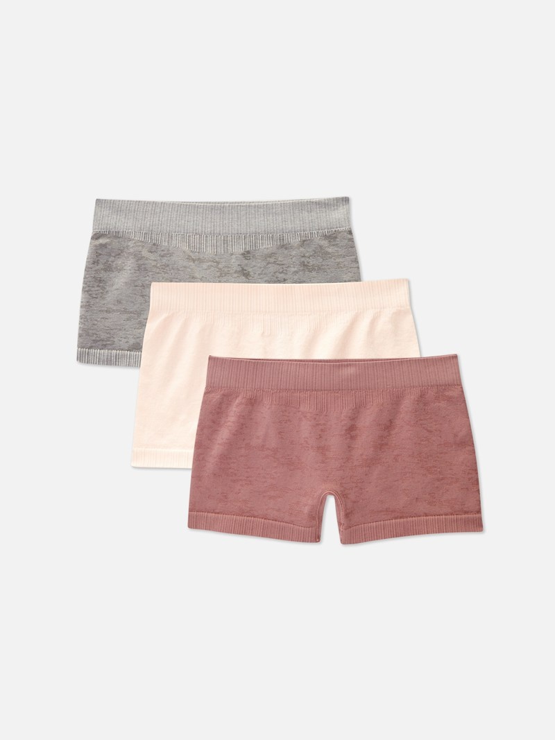 Lencería Primark 3Pack Seamfree Boy Briefs Mujer Rosas | 1748QYVMZ