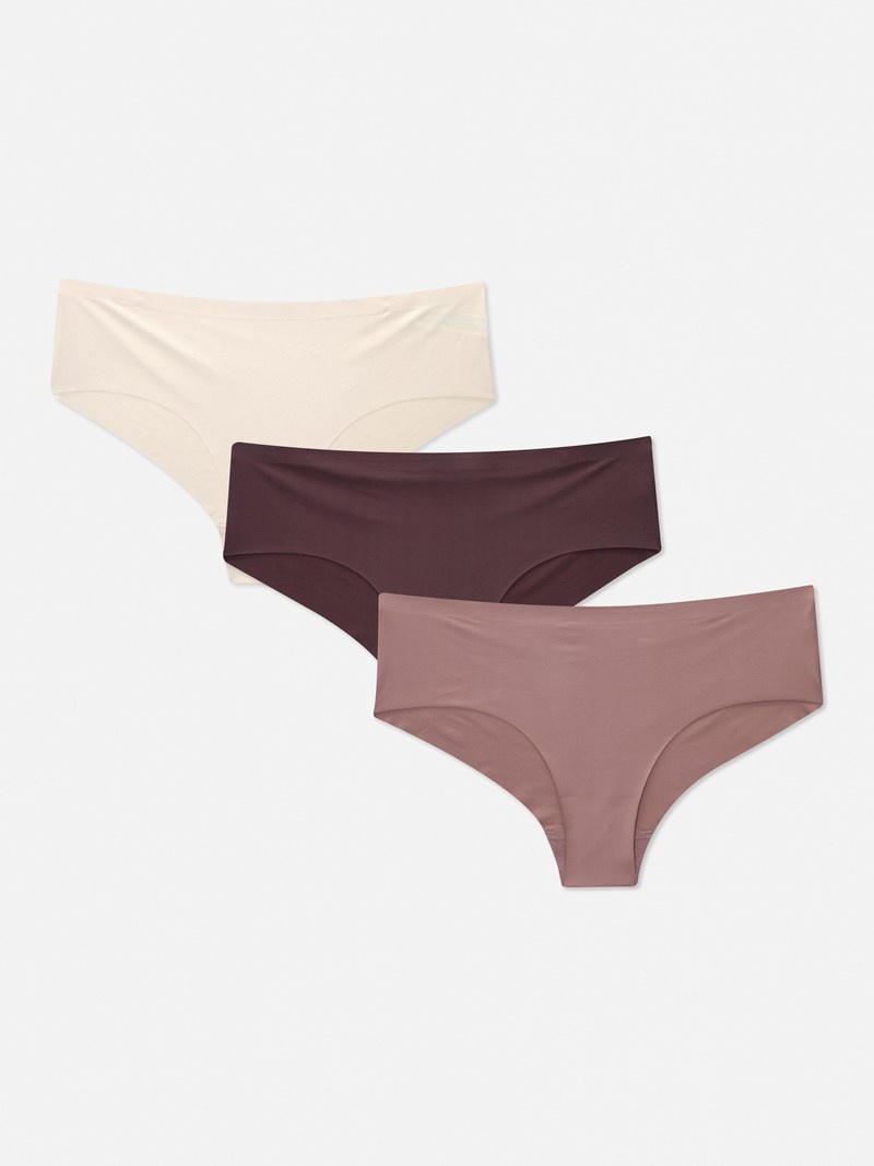 Lencería Primark 3Pack Seamless Hipster Briefs Mujer Beige | 9256WSONE