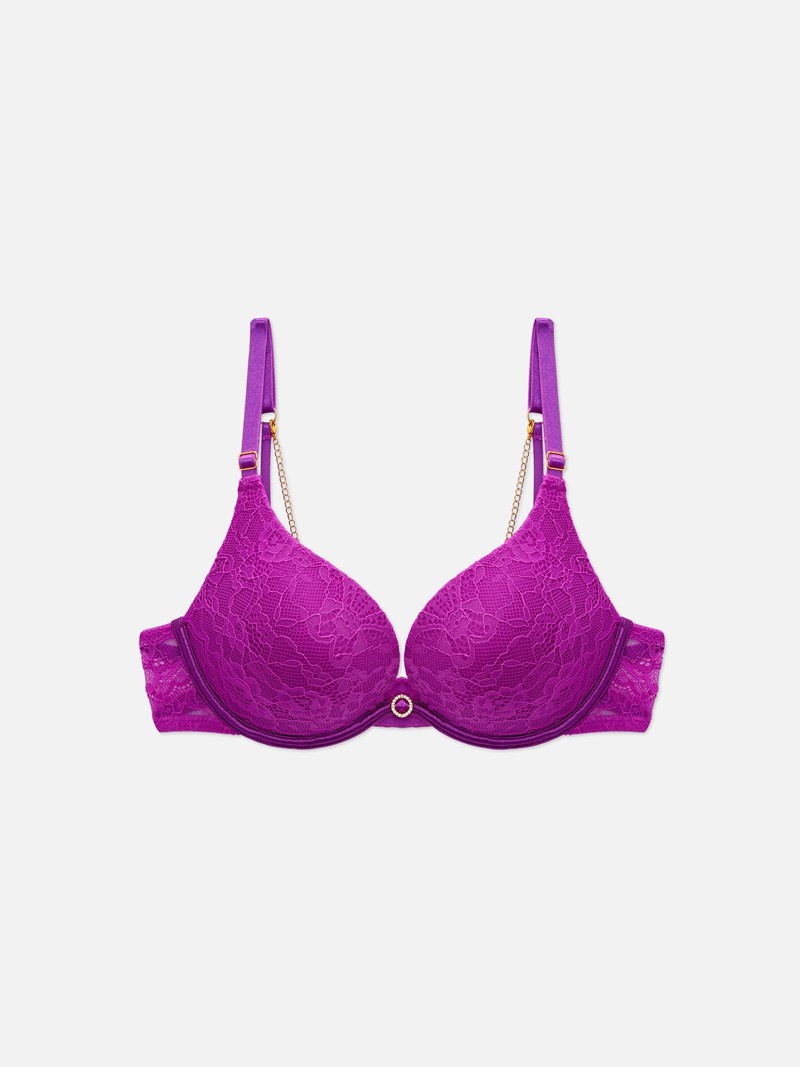 Lencería Primark AD Racerback Detail PushUp Bra Mujer Moradas | 1085HIKXE