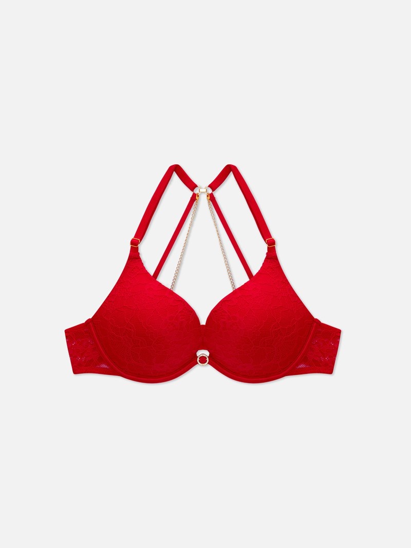 Lencería Primark AD Racerback Detail PushUp Bra Mujer Rojas | 8941FGKEL