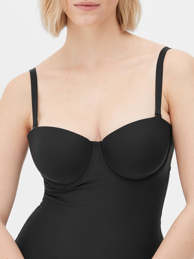 Lencería Primark Cupped Lycra Shapewear Bodysuit Mujer Negras | 3495THQJI