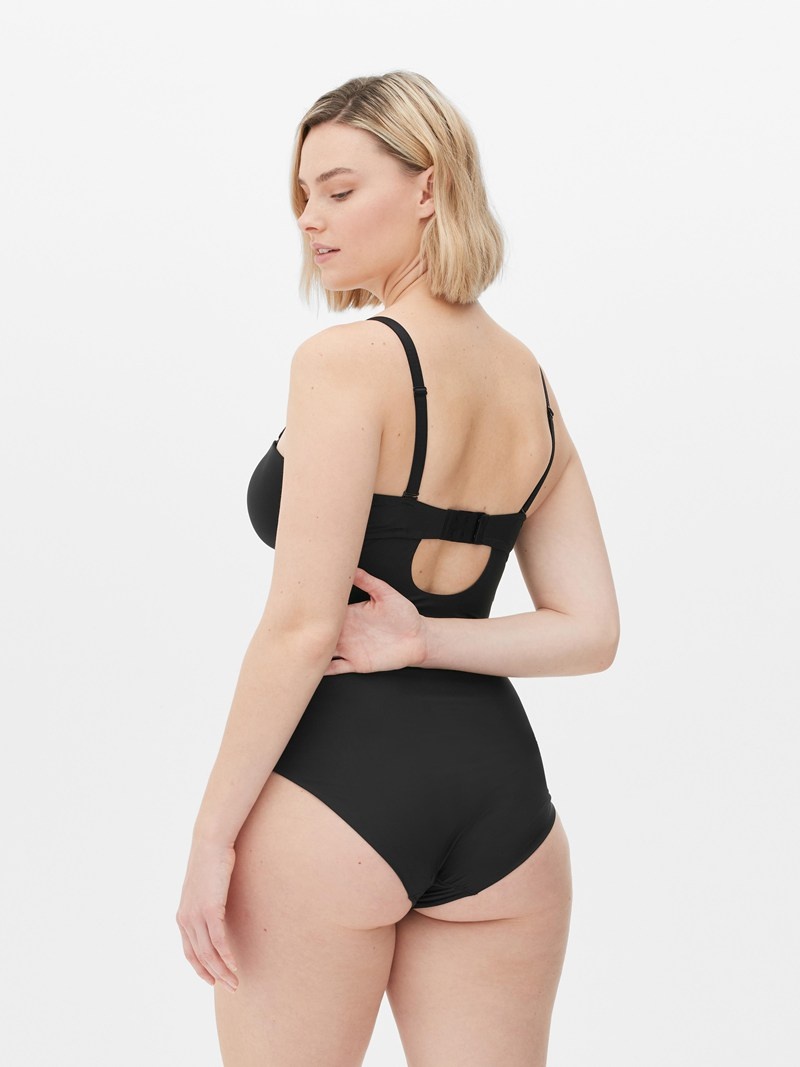 Lencería Primark Cupped Lycra Shapewear Bodysuit Mujer Negras | 3495THQJI