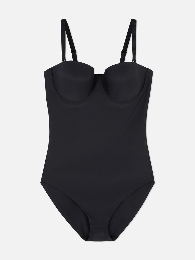 Lencería Primark Cupped Lycra Shapewear Bodysuit Mujer Negras | 3495THQJI