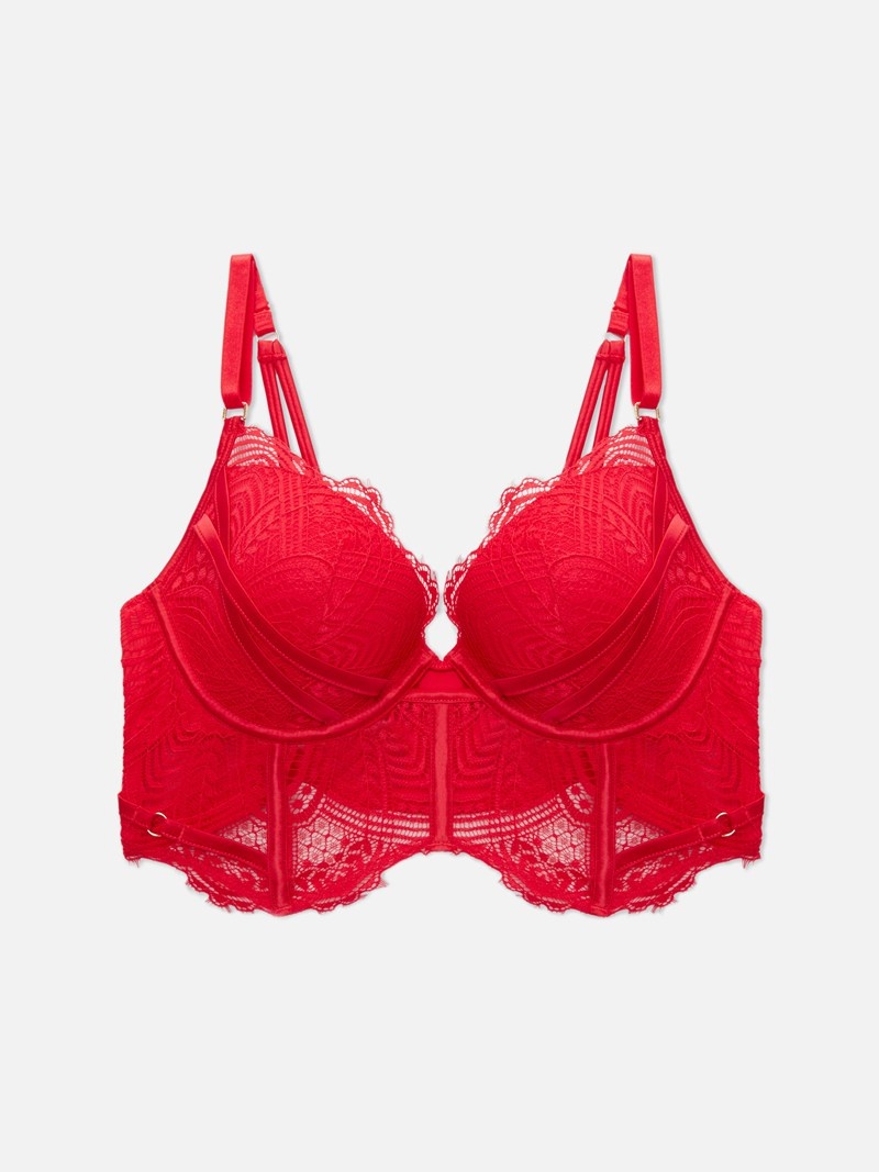 Lencería Primark Longline Encaje Acolchado Bra Mujer Rojas | 5714CORMA