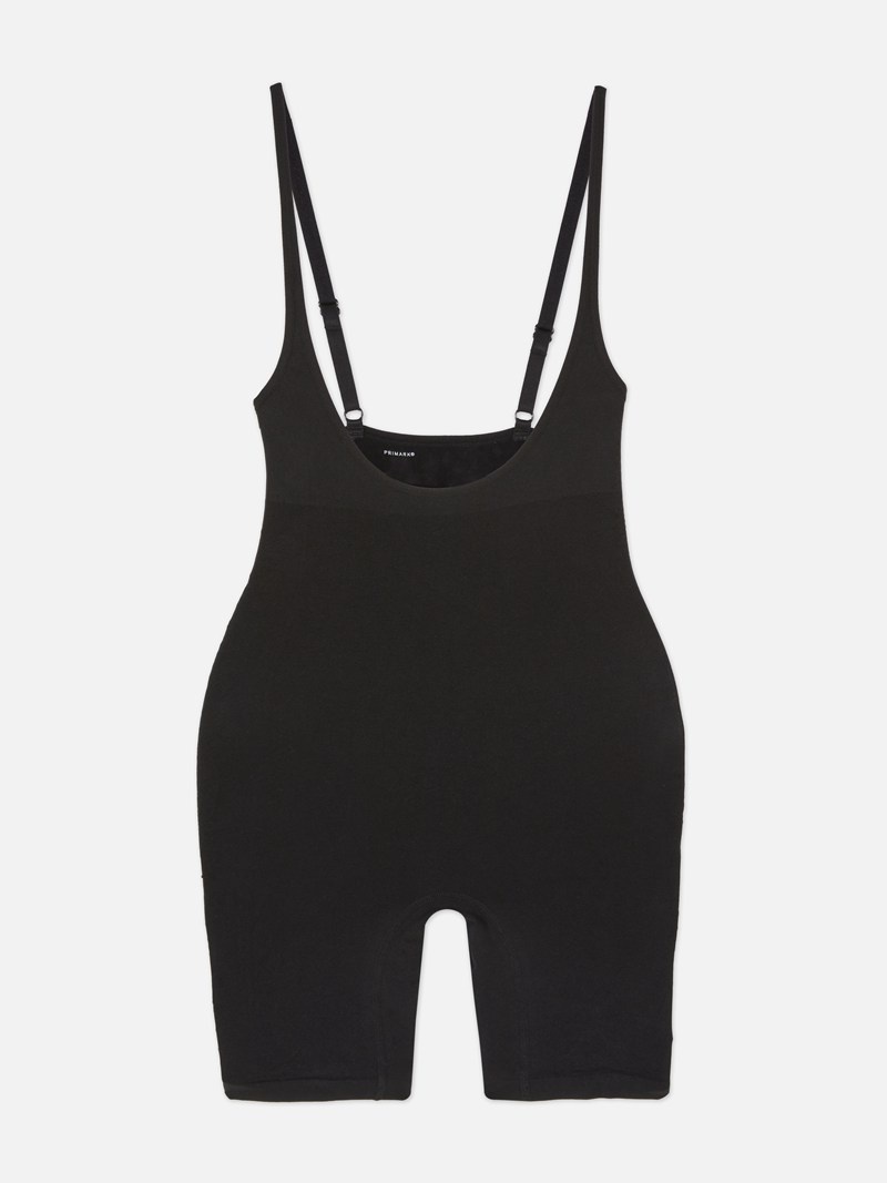 Lencería Primark Shapewear OpenBust MidThigh Bodysuit Mujer Negras | 4685REMUT