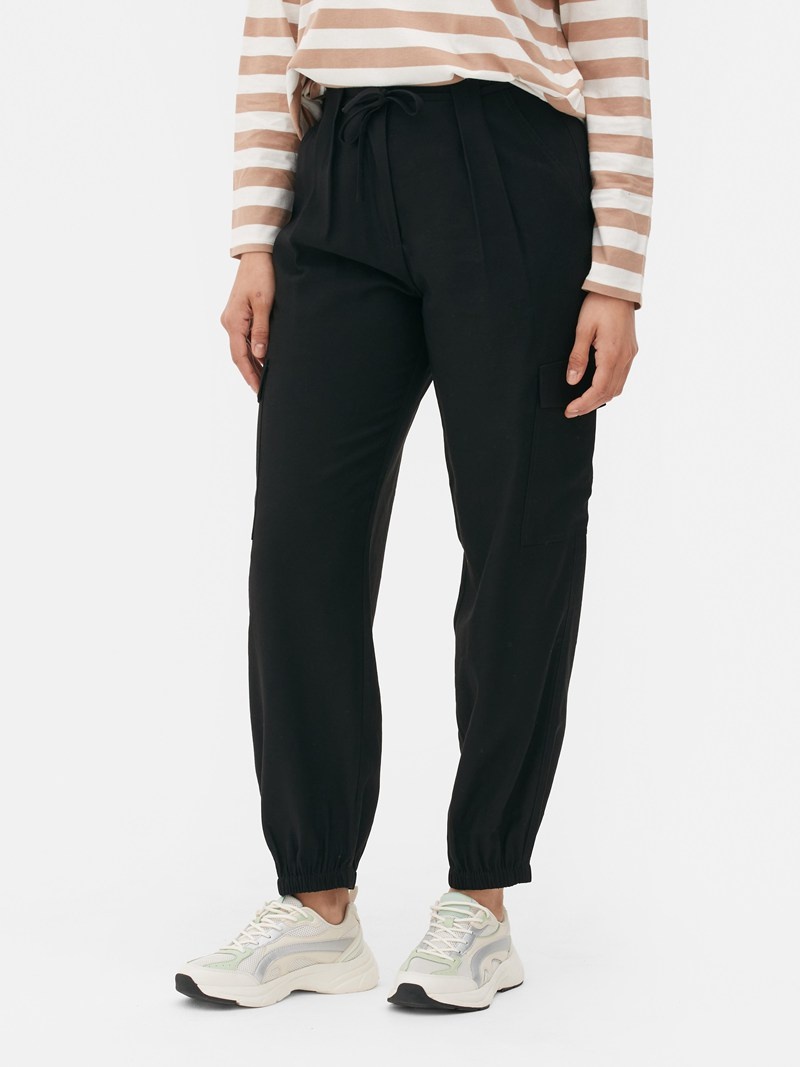 Pantalon Jogger Primark Cuffed Cargo Mujer Negras | 3560ITFWR