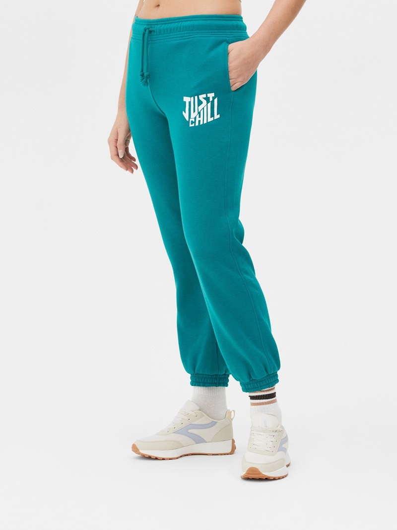 Pantalon Jogger Primark Printed Drawstring Mujer Turquesa | 3491APGVD